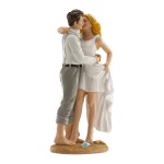 DeKora Newly-Weds on the beach Cake Topper, 17cm