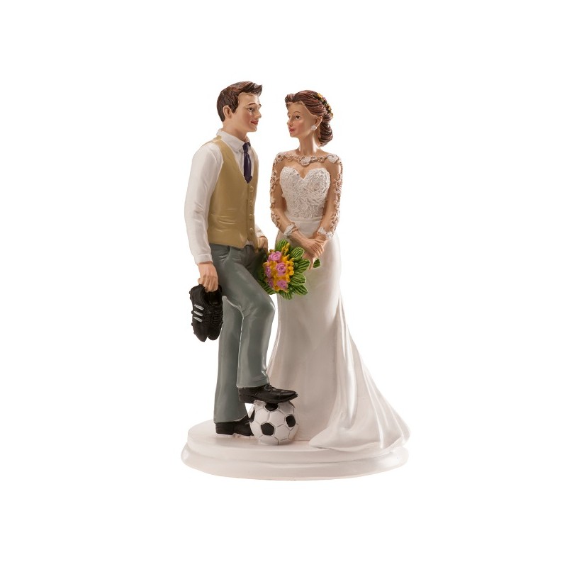 DeKora Soccer Playing Groom Wedding Cake Topper, 18cm