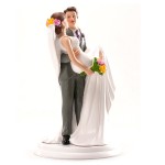 DeKora Wedding Cake Topper Groom carries Bride, 20cm
