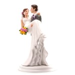 DeKora Wedding Cake Topper Groom carries Bride, 20cm