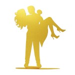 DeKora Brautpaar Tortenfigur Silhouette Gold, 18cm