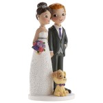 DeKora Wedding Cake Topper with Dog, 16cm