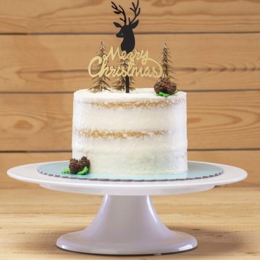 CAKE TOPPER MERRY CHRISTMAS 16,5X10CM - Christmas Deer Cake Topper