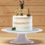 DeKora Merry Christmas Deer Cake Topper Black/Gold 16.5x10cm