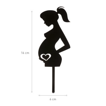 Schwangerschaft Tortentopper - Silhouette Schwangere Frau Kuchentopper - Tortendekoration Babyparty