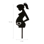 DeKora Silhouette Schwangere Frau Torten Topper Schwarz 16x6cm