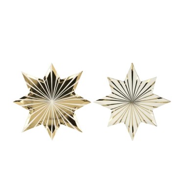 Meri Meri Christmas Tableware Gold Stripe Star Plates 224568