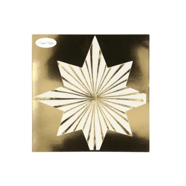 224577 Meri Meri Gold Stripe Star Napkins - Made from sustainable FSC paper