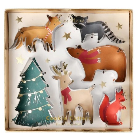 Meri Meri Forest Christmas - Forest Animal Cookie Cutter - Christmas Motif Cookie Cutter Set 209881
