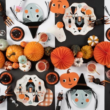 Pumpkin Patch Pappteller - Halloween Tischdekoration - Kürbisfeld Halloween Teller