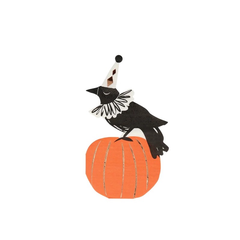 Meri Meri Vintage Halloween Crow Napkins, 16 pcs