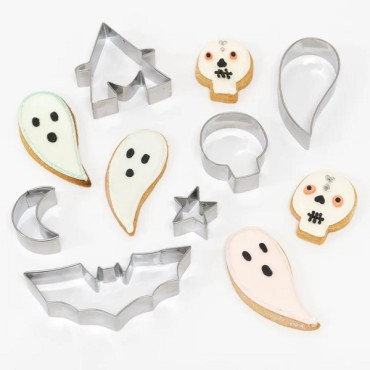 Halloween Keksausstecher Set in Sarg Geschenkschachtel - Halloween Plätzchenförmchen - Halloween Cookie Ausstecher