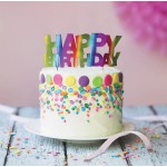 Anniversary House Rainbow Foil Happy Birthday Cake Topper