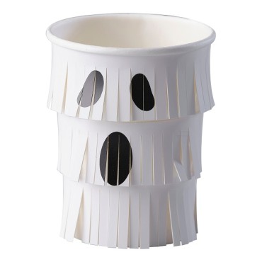 Halloween Tableware - Ghost Party Cups - Halloween Cups Ghost - Ghost Fringe Paper Halloween Cups