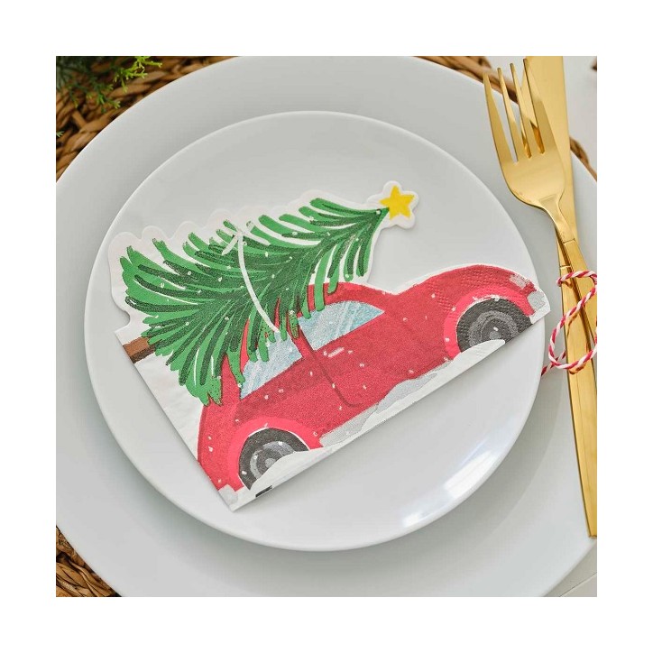 Ginger Ray Servietten Festive Car 16 Stück