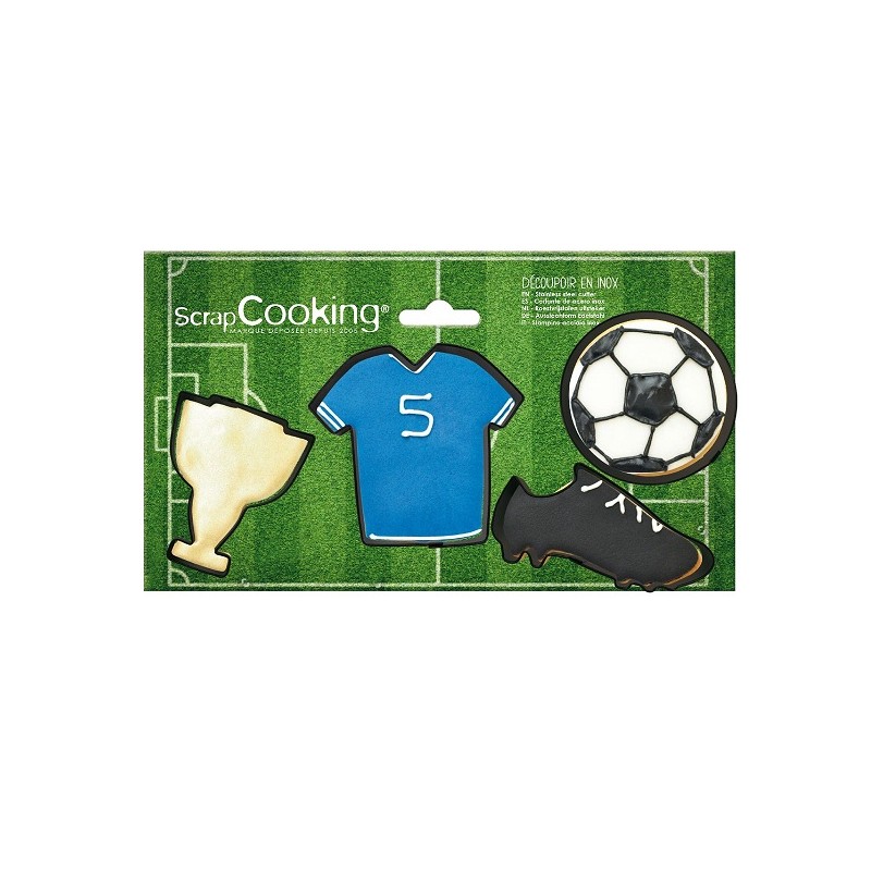 ScrapCooking Football Cookie Cutter, 4 pieces