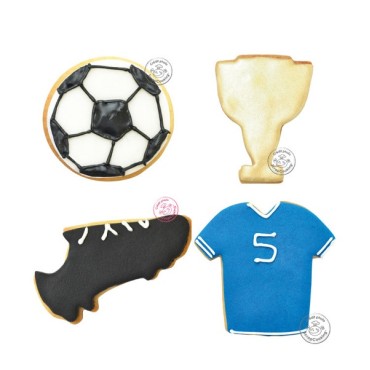 Soccer / Football Cookie Cutter Set with Boots Tricot Cup & Ball