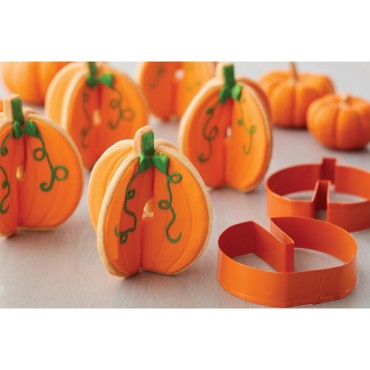 Pumpkin Cookie Cutter - Wilton 3D Pumkin Cutter - Thanksgiving Pumpkin Cookie Cutter Set