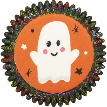 Wilton Baking Cups Ghost pk/75 - Halloween Ghost Cupcake Liners - Wilton Halloween Bakeware