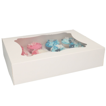 FunCakes Cupcake Box 12 - White pk/3 - F80325 - Cupcake Storage Box