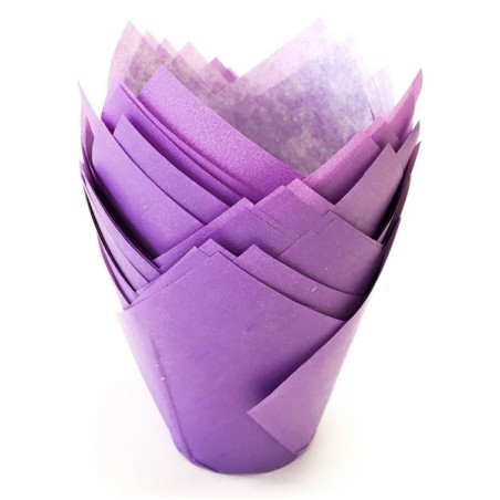 Wisteria Tulip Muffin Wraps - Lilac Tulip Paper Wraps - Lilac Tulip Cupcake Liners