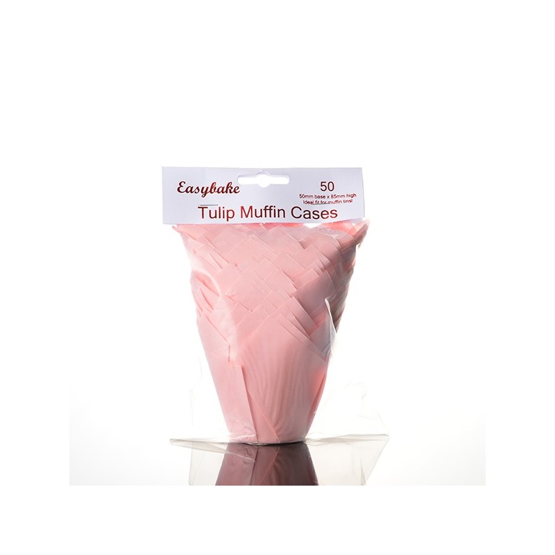 Rosa Tulip Muffin Förmchen, 50 Stück