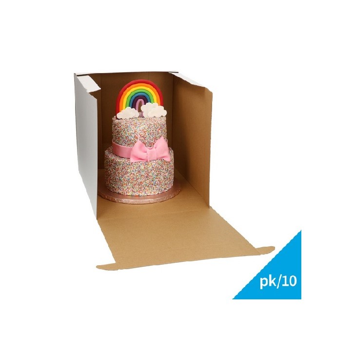 XXL Cake Box 32x32x32cm – 10 pcs Large Tall Cake Boxes for Safe Transport