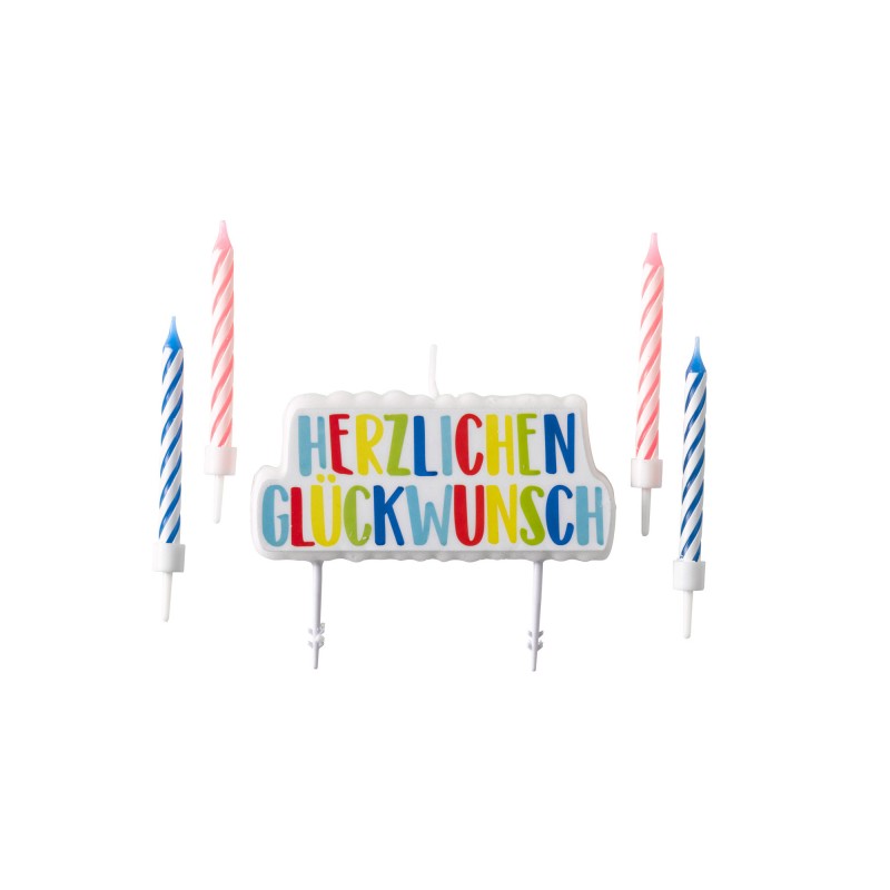 Amscan Herzlichen Glückwunsch Cake Candle Set 5-pcs