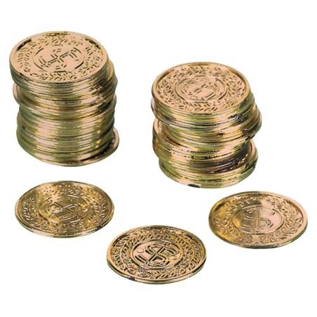 Gold Coins Treasure Hunt - Party Favours Gold Coins - Pirate Party Favours Coins