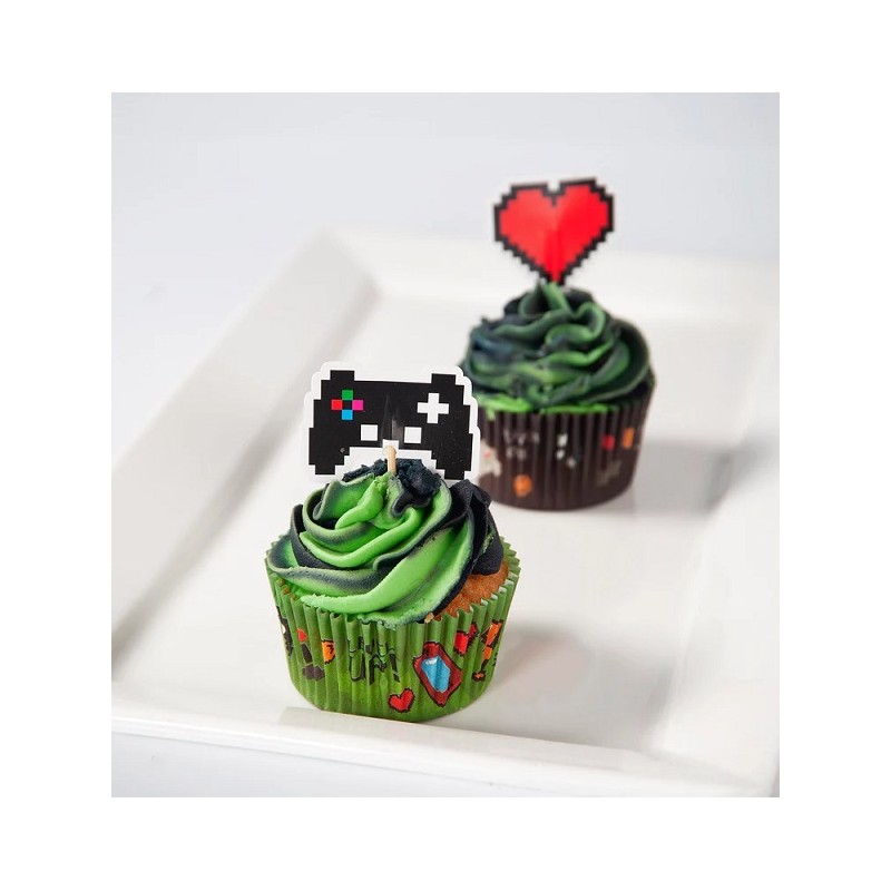 Anniversary House Gaming Party Cupcake Toppers, 12 pcs