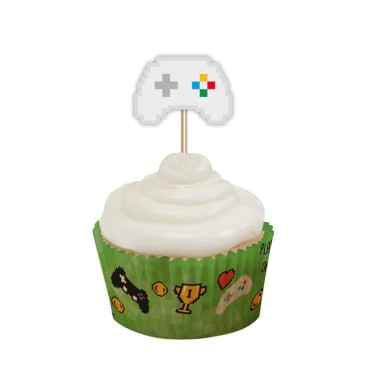 Gamer Cake Decoration - Minecraft Cupcaketopper - J147 Gaming Cake Topper