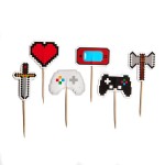 Anniversary House Gaming Party Cupcake Toppers, 12 pcs