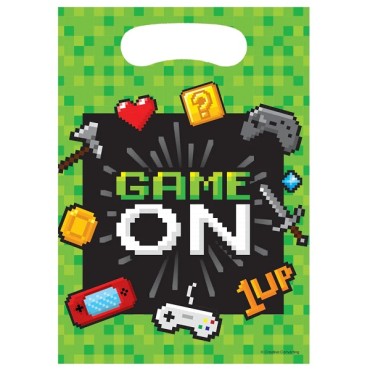 Game on Mitgebseltüten - Level up Plastiktüten - Gaming Party Tüten