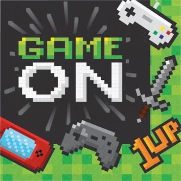 Gamer Napkins - Game on Napkins - Minecraft Napkins - Gaming Party Napkins PC336035