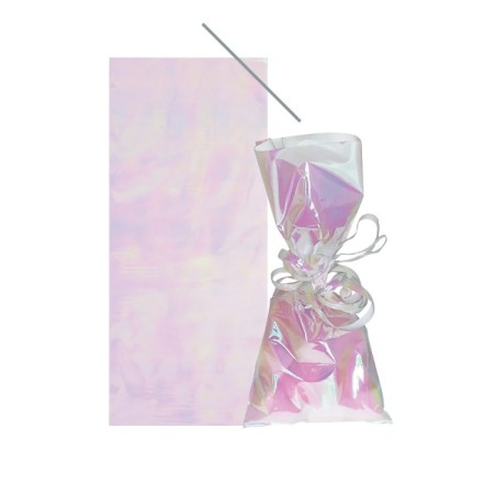 Holographic Cellophane Treat Bags - Iridescent Cello Party Bags - Twist Ties Cello Bags Holo