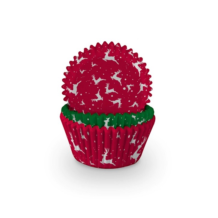 Cupcakeförmchen Reindeer – 75 Stück, Ø 50 mm, Weihnachts-Muffinförmchen Cupcakeförmchen Reindeer – 75 Stück, Ø 50 mm, Weihnachts-Muffinförmchen