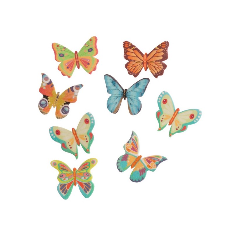 deKora Esspapier Schmetterlinge, 8 Stück