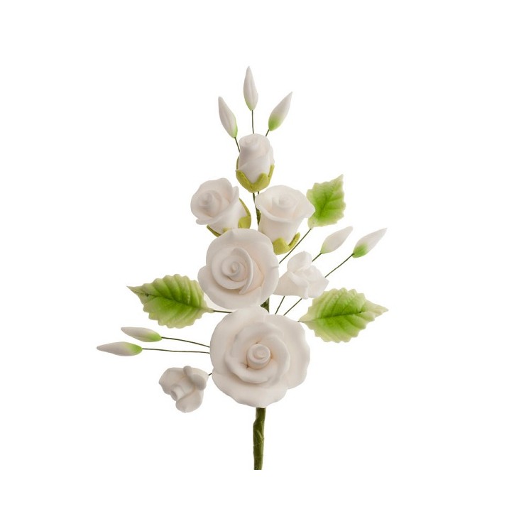 6 White Sugar Rose Bouquet 13cm – Wedding Cake Decoration 6 White Sugar Rose Bouquet 13cm – Wedding Cake Decoration
