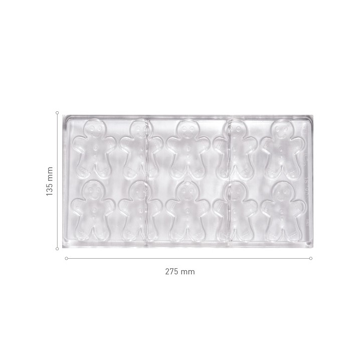 deKora Lebkuchenmann Polycarbonate Pralinen-Schokoladengiessform deKora Lebkuchenmann Polycarbonate Pralinen-Schokoladengiessform