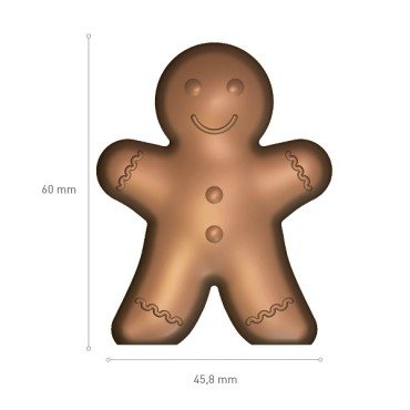 Gingerbread Chocolate Mould - Gingerman Polycarbonate Mould - CHOCOLATE POLYCARBONATE MOULD GINGERBREAD 60X45,8 H8,5MM