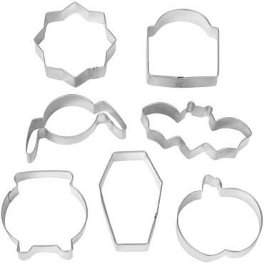 Halloween Haunted House Cookie Cutters Set, 7-Piece Metal Set 02-0-0376 - Wilton Cookie Cutter Haunted House Set/7