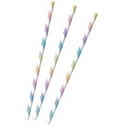 Rainbow Paper Straws, 12 pcs