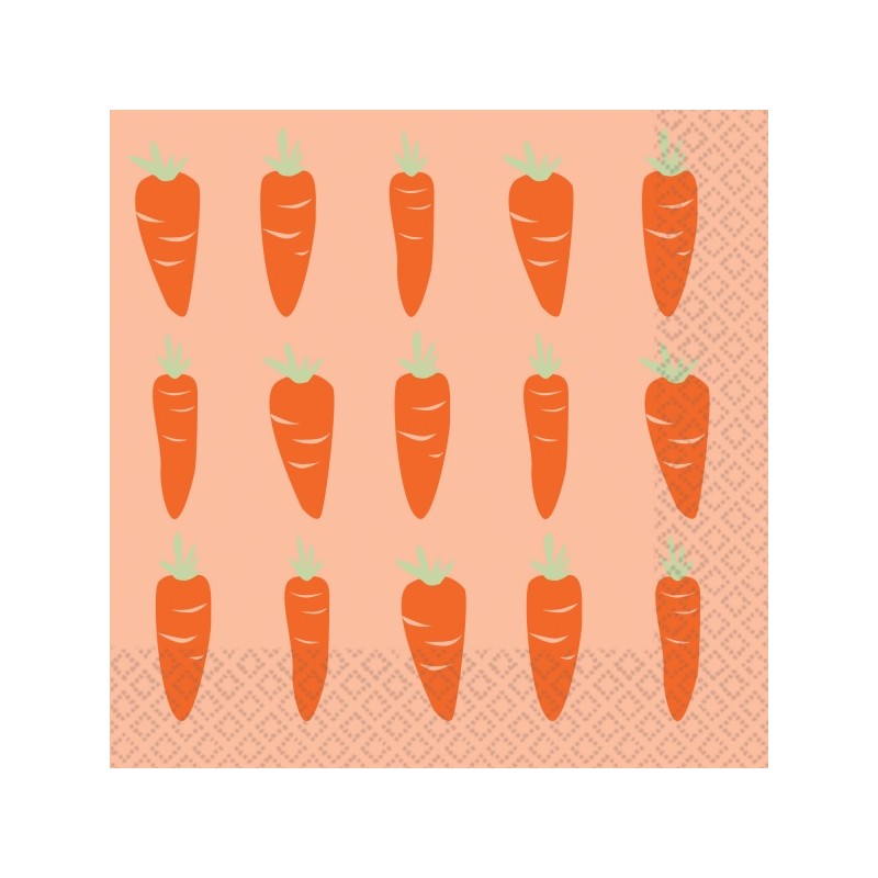 Amscan Happy Easter Carrots Napkins, 16 pcs