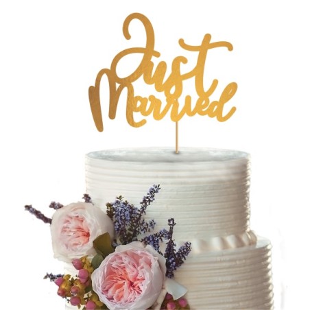 Cake Topper "Just Married" Wedding Paper