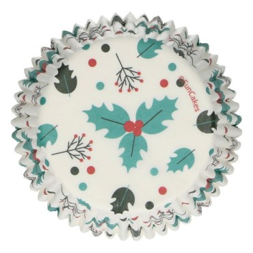 Christmas Baking Supply Holly Leaf Cupcake Liners Baking Cups Christmas