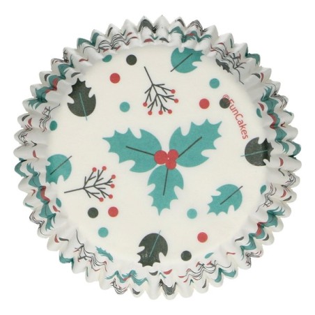 Cupcakes-Förmchen Stechpalme - Holly Leaf Muffinförmchen - Backen für Weihnachten