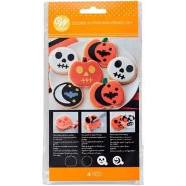 Wilton Cookie Cutter & Stencil Set Halloween Set/4