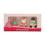 FunCakes 3D Christmas Figures Sugar Decoration, 3 pcs