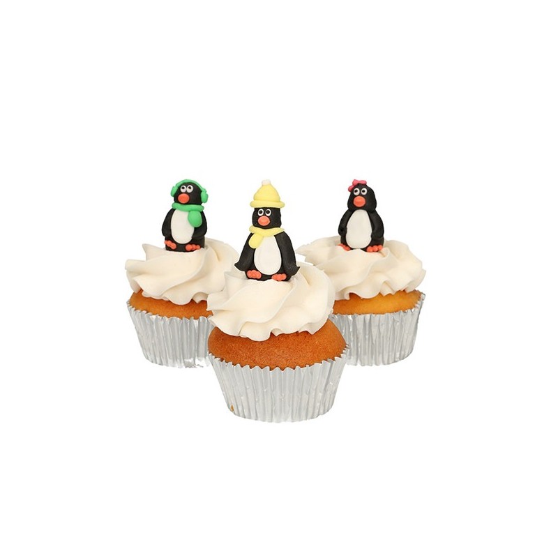 FunCakes 3D Penguin Sugar Decoration, 3 pcs