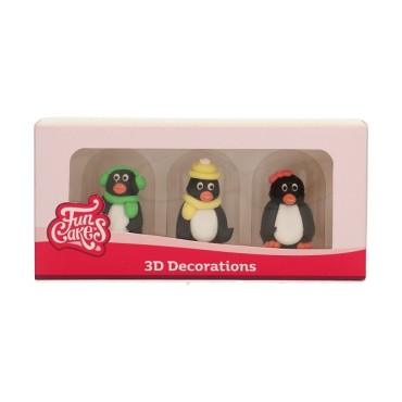 Penguin Sugar Decoration 3D - FunCakes Sugar Decorations 3D Penguin Set/3